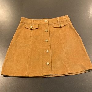 Anna grace corduroy skirt in camel brown